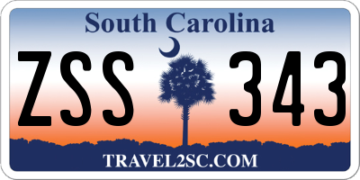 SC license plate ZSS343