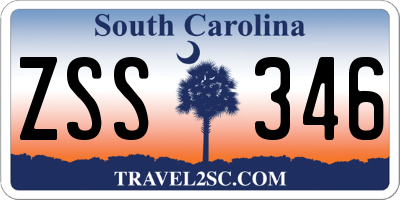 SC license plate ZSS346