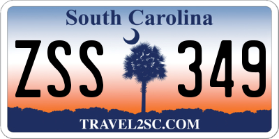 SC license plate ZSS349