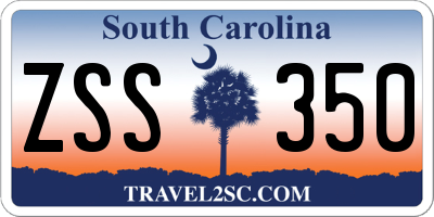 SC license plate ZSS350