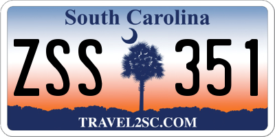 SC license plate ZSS351