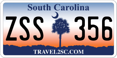 SC license plate ZSS356