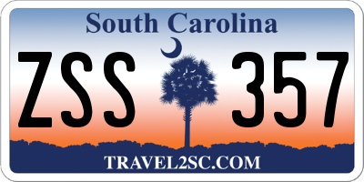 SC license plate ZSS357