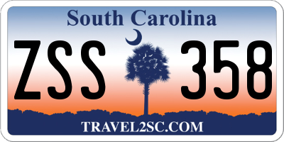 SC license plate ZSS358