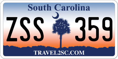 SC license plate ZSS359