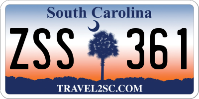 SC license plate ZSS361