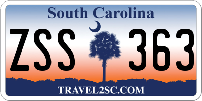 SC license plate ZSS363