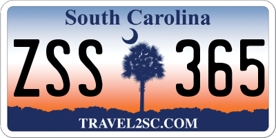 SC license plate ZSS365