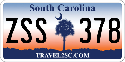 SC license plate ZSS378