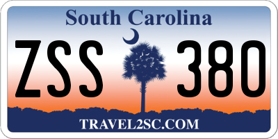 SC license plate ZSS380