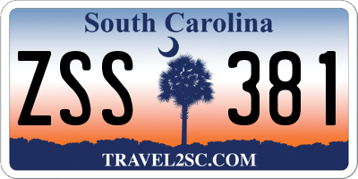 SC license plate ZSS381