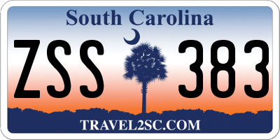 SC license plate ZSS383