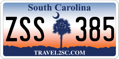 SC license plate ZSS385