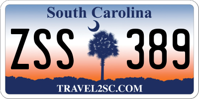 SC license plate ZSS389