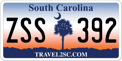 SC license plate ZSS392