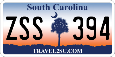 SC license plate ZSS394