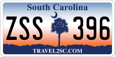 SC license plate ZSS396