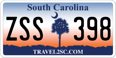 SC license plate ZSS398
