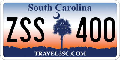 SC license plate ZSS400