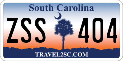 SC license plate ZSS404