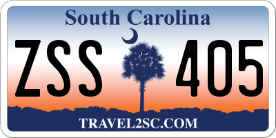 SC license plate ZSS405
