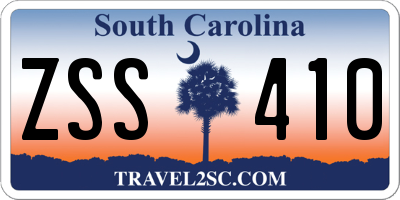 SC license plate ZSS410