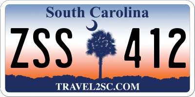 SC license plate ZSS412