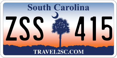 SC license plate ZSS415