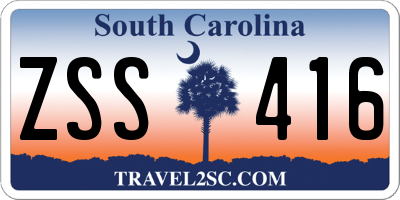 SC license plate ZSS416