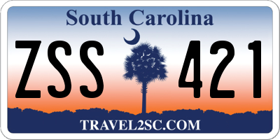 SC license plate ZSS421