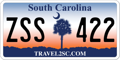 SC license plate ZSS422