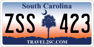 SC license plate ZSS423
