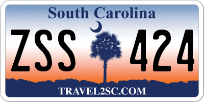 SC license plate ZSS424