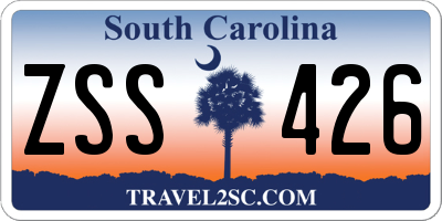 SC license plate ZSS426