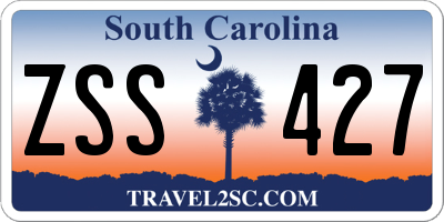 SC license plate ZSS427