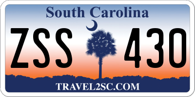 SC license plate ZSS430