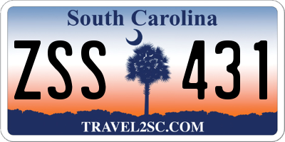 SC license plate ZSS431