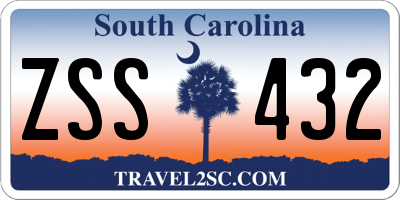 SC license plate ZSS432