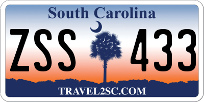 SC license plate ZSS433