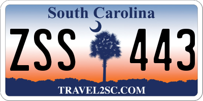 SC license plate ZSS443