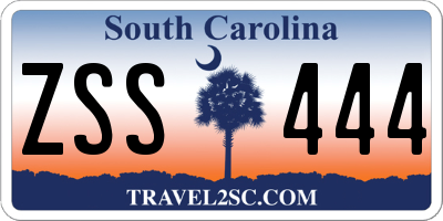 SC license plate ZSS444