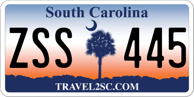 SC license plate ZSS445