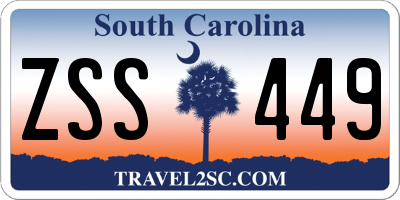 SC license plate ZSS449