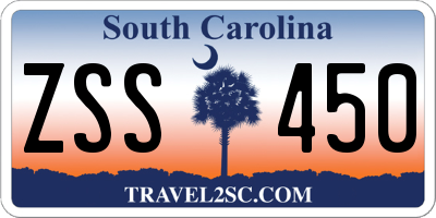 SC license plate ZSS450