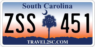 SC license plate ZSS451