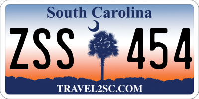 SC license plate ZSS454