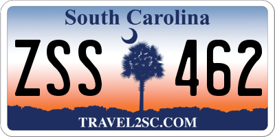SC license plate ZSS462