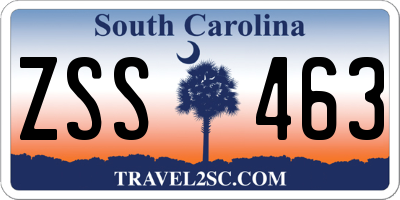 SC license plate ZSS463