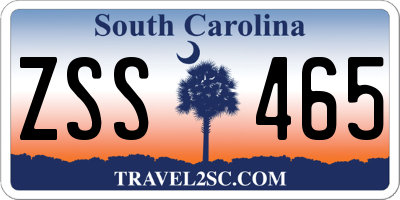 SC license plate ZSS465