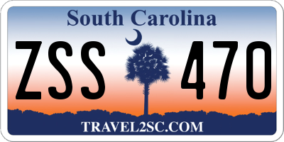 SC license plate ZSS470